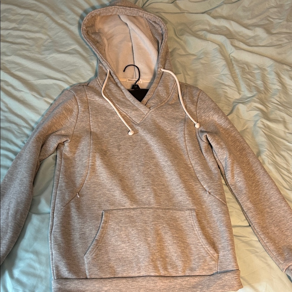 Smallshow Nursing Light GrayHooded Pullover